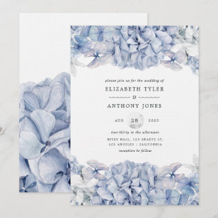 Convite Casamento de Hortênsias Azuis