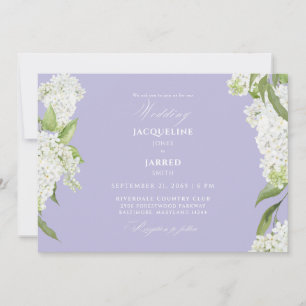 Convite Casamento de Hortênsias Brancas Lavanda
