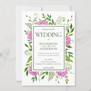 Convite Casamento de Hortênsias Rosa