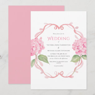 Convite Casamento de Hydrangea Floral Floral Watercolor Ro