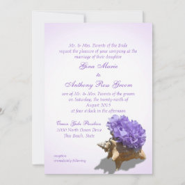 Convite Casamento de Hydrangea Purple Seashore