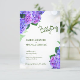 Convite Casamento de Hydrangea Púrpura