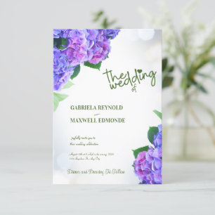 Convite Casamento de Hydrangea Púrpura