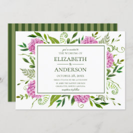 Convite Casamento de Hydrangea rosa