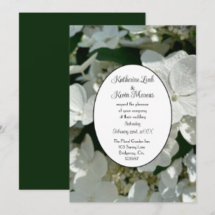 Convite Casamento de Hydrangea White Verde da Floresta Ele