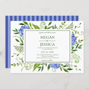 Convite Casamento de Hydrangeas Azul
