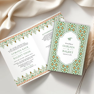 Convite Casamento de "Ikat tudo em uma Anand Karaj Sikh"