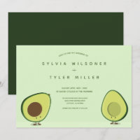 Casamento de Ilustração Verde em Duas Metade Avoca
