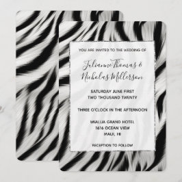 Convite Casamento de Impressão Animal Chic Zebra