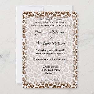 Convite Casamento de Impressão de Leopardo Brown
