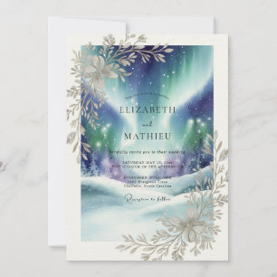 Convite Casamento de Indigo Aurora Inverno Eucalipto