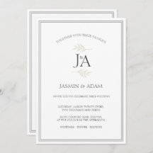 Casamento de Iniciais Clássicas Brancas Simples El