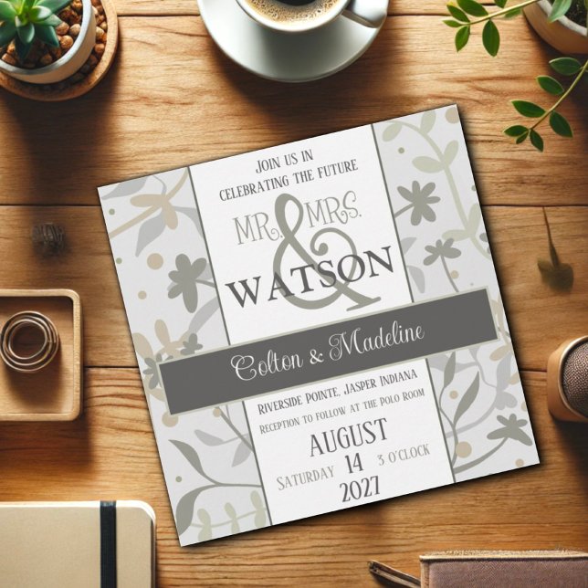 Convite Casamento de Inspirividade Moderna Elegante de Spr (Criador carregado)