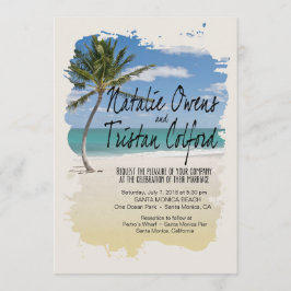 Convite Casamento de Instantâneos do Beach Splash