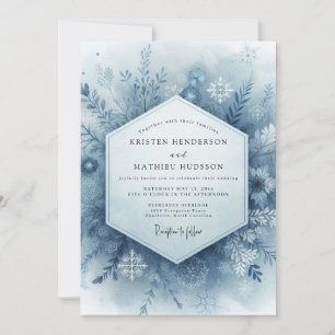 Convite Casamento de Inverno Azul