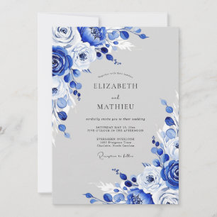 Convite Casamento de Inverno Azul Safira Congelado
