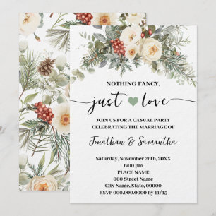 Convite Casamento de Inverno Branco Nada Chique Só Amor 
