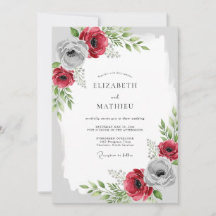Convite Casamento de Inverno Burgundy Luminoso