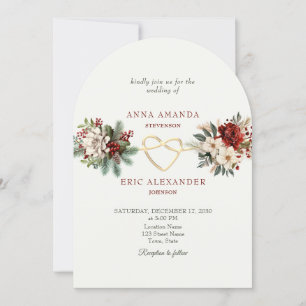 Convite Casamento de Inverno com Floral Rústico