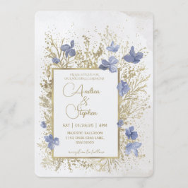 Convite Casamento de Inverno com Folhagem Invernal Elegant