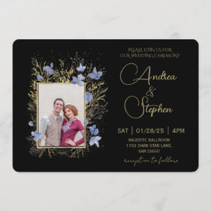 Convite Casamento de Inverno com Folhagem Invernal Elegant
