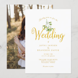 Convite Casamento de Inverno com Foto de Visgo em Grafia D