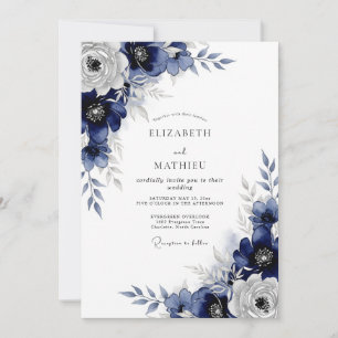 Convite Casamento de Inverno com Geada Naval