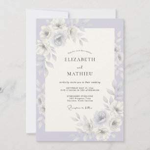 Convite Casamento de Inverno com Lavanda Gelada