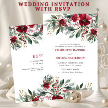 Casamento de Inverno de Natal Vermelho Azevinho Co
