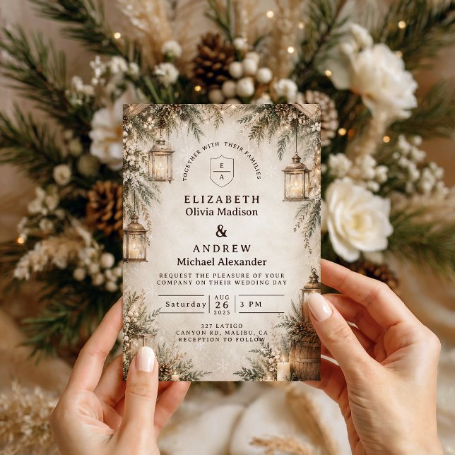 Convite Casamento de Inverno Elegante (Criador carregado)