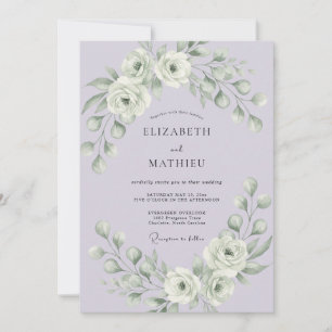 Convite Casamento de Inverno Elegante com Lavanda