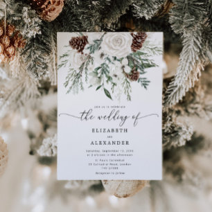 Convite Casamento de inverno elegante perene