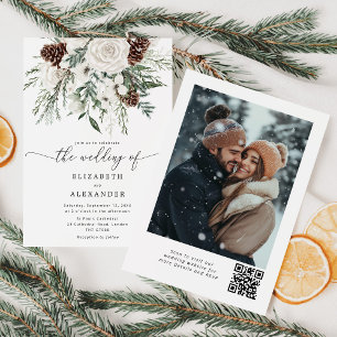 Convite Casamento de inverno elegante perene