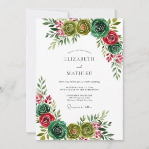 Convite Casamento de Inverno em Veludo Verde Caçador