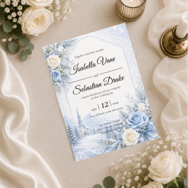 Convite Casamento de Inverno Encantado (Criador carregado)