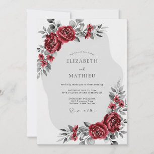 Convite Casamento de Inverno Encantador em Borgonha