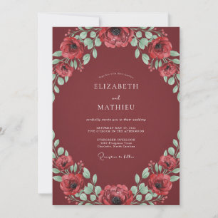 Convite Casamento de Inverno Exquisito em Marrom