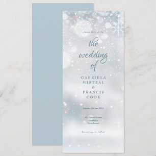 Convite Casamento de Inverno Flocos de Neve Elegantes