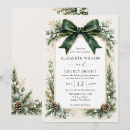 Convite Casamento de Inverno Floral Botânico Arco de Esmer