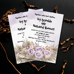 Convite Casamento de Inverno Floral Watercolor
