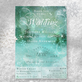 Convite Casamento de Inverno Floresta de Neve Wonderland