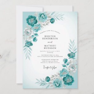 Convite Casamento de Inverno Gélido Azul