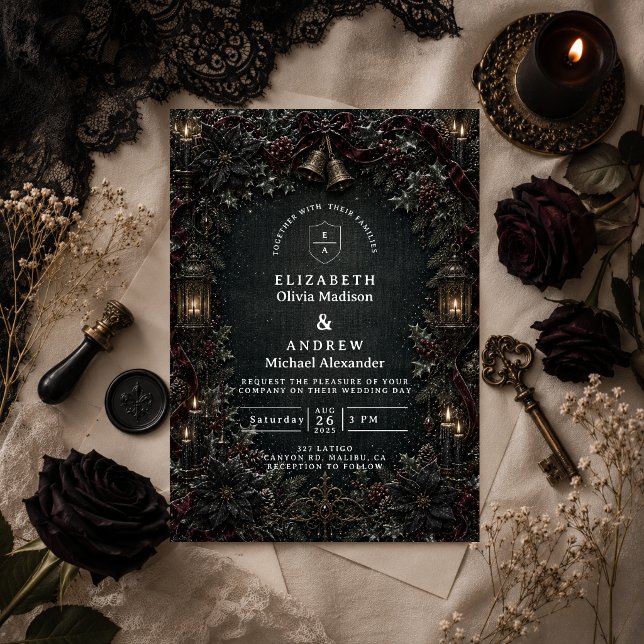 Convite Casamento de Inverno Gótico (Criador carregado)