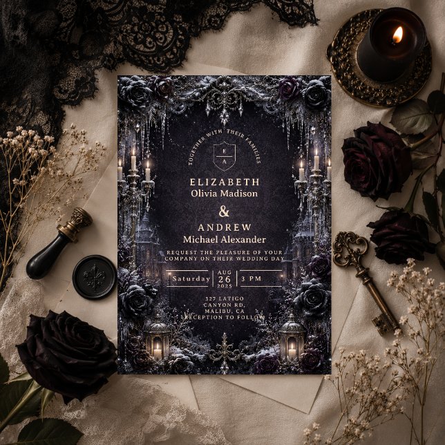 Convite Casamento de Inverno Gótico Mal-humorado (Criador carregado)