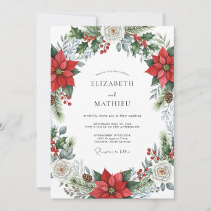 Convite Casamento de Inverno Majestoso Carmesim