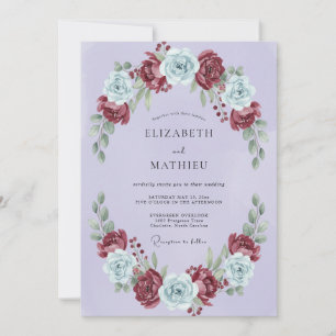 Convite Casamento de Inverno Majestoso Lavanda