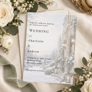 Convite Casamento de Inverno Mansão Patrimônio Luxo Discre