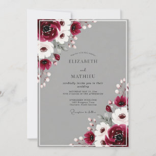 Convite Casamento de Inverno Marrom Polido