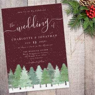 Convite Casamento de Inverno Moderno em Tons de Madeira co