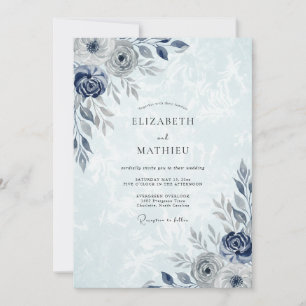 Convite Casamento de Inverno Naval Solene
